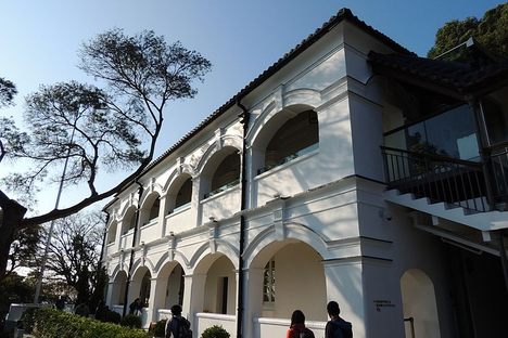 The remodeled exterior of the police station-turned-hotel.