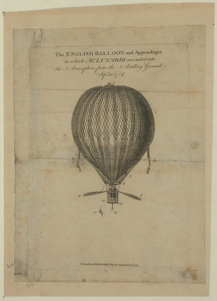 A print of the balloon Lunardi used on September 15th, 1784.