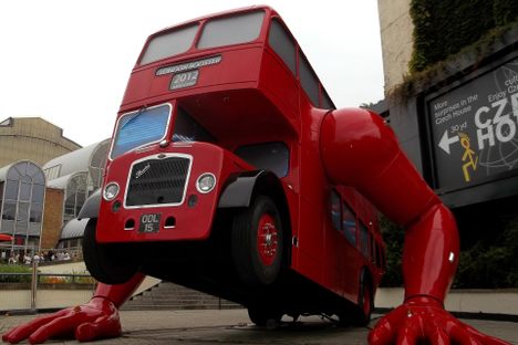 The statue in London for the Olympic games.