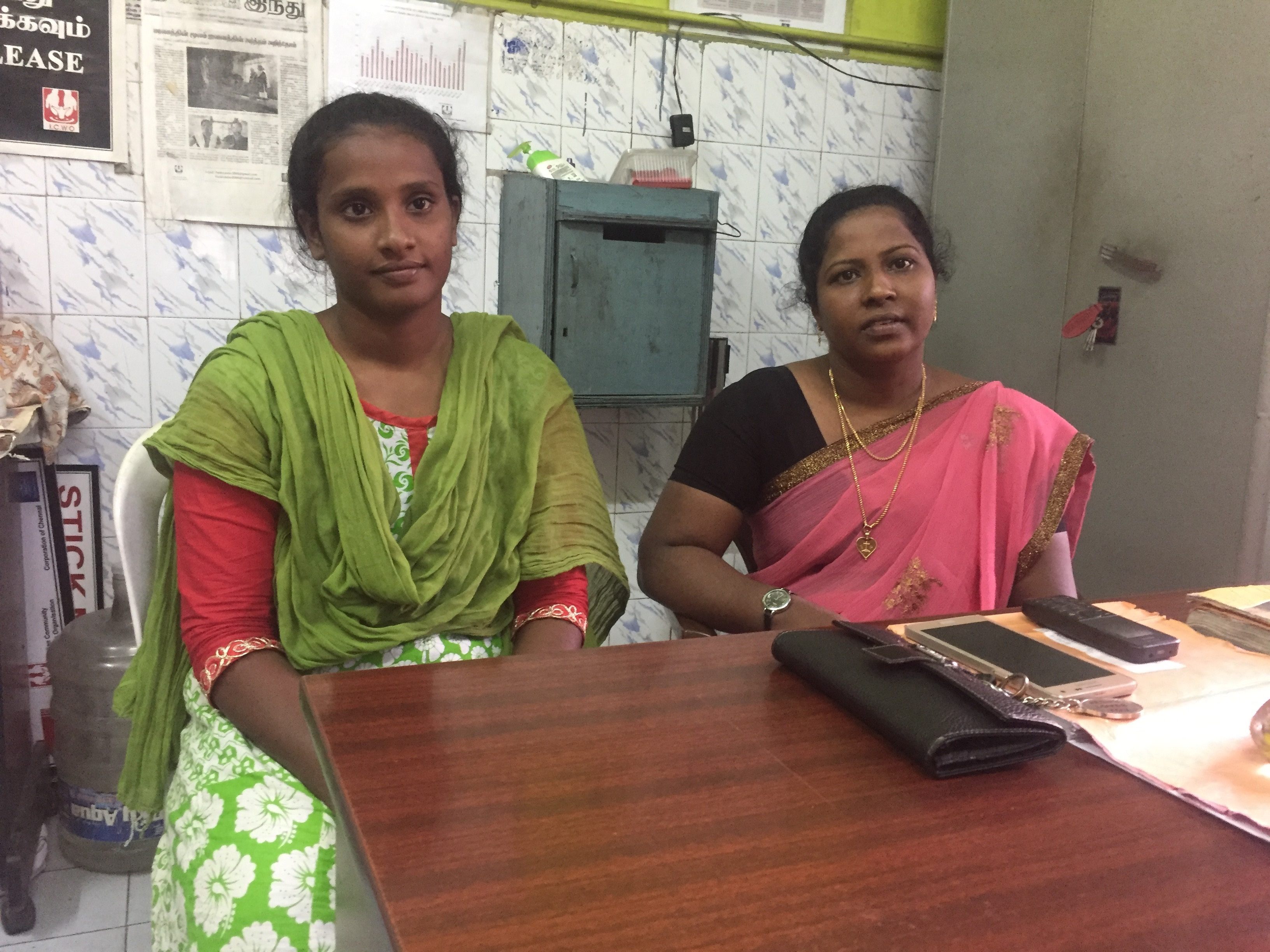 Praveena Solomon (right) and Divya Raju (left) in their office at Velankadu.