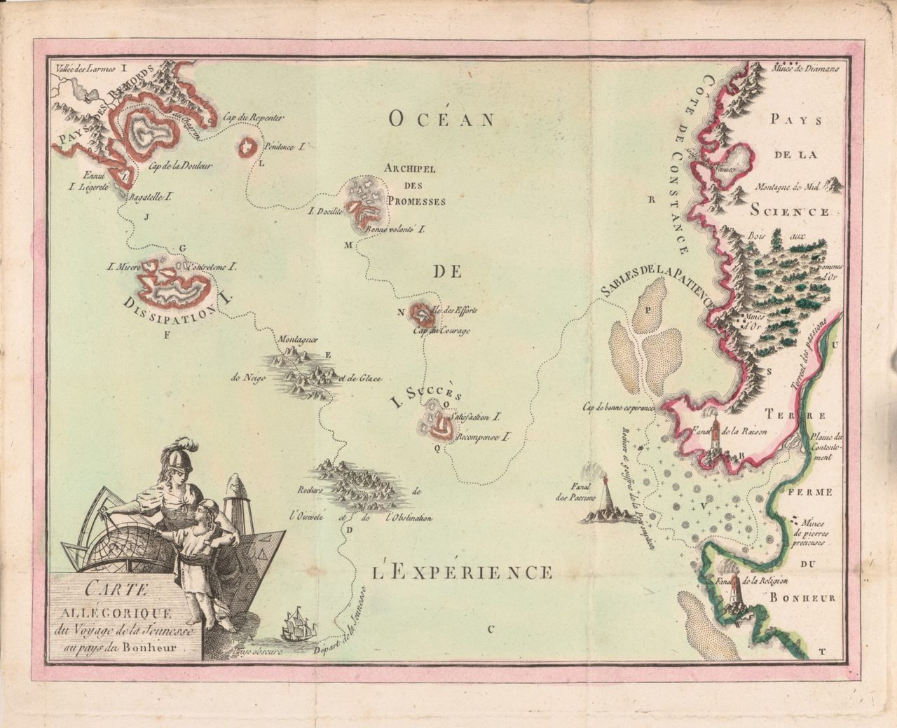 <em>Allegorical Map of Youth's Journey to the Country of Happiness</em> by Auguste-Jacques Lemiere-d’Ary. 