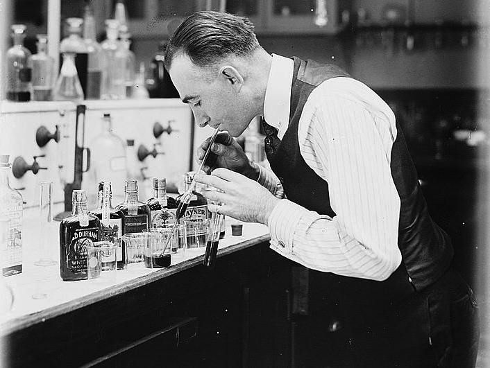A federal chemist at work. 