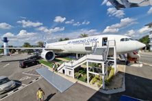 A cafe in a full-size A330.