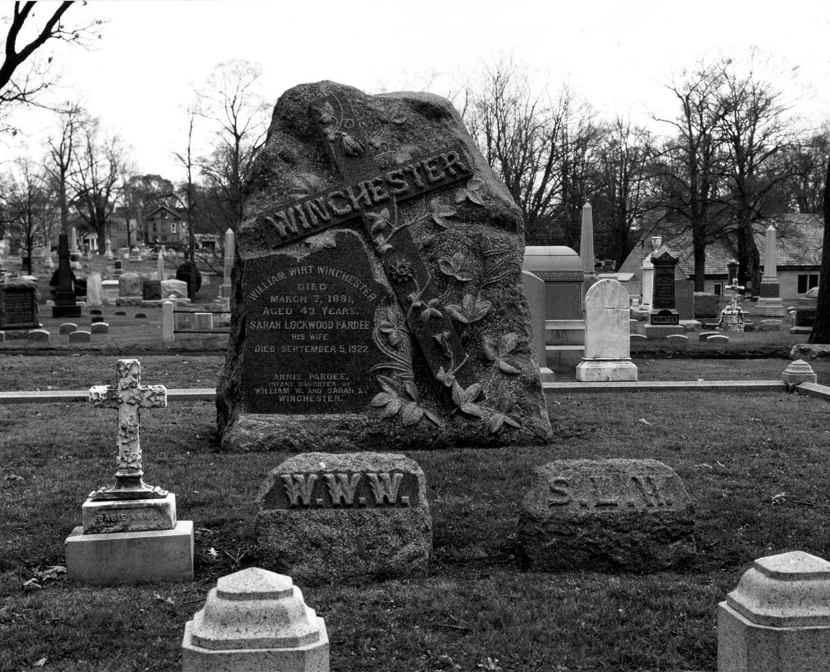 The Winchester family grave in Connecticut.