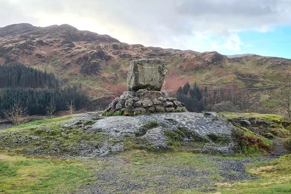Bruce's Stone sits in a glorious location of the glen and loch.