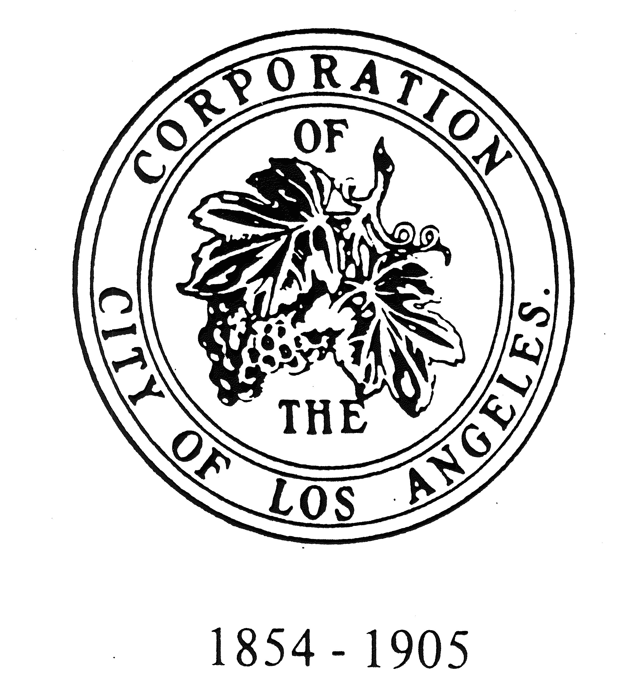 The first seal of the City of Los Angeles.