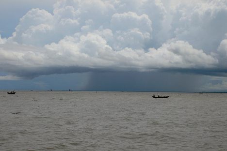A monsoonal storm brews over the Bay of Bengal.