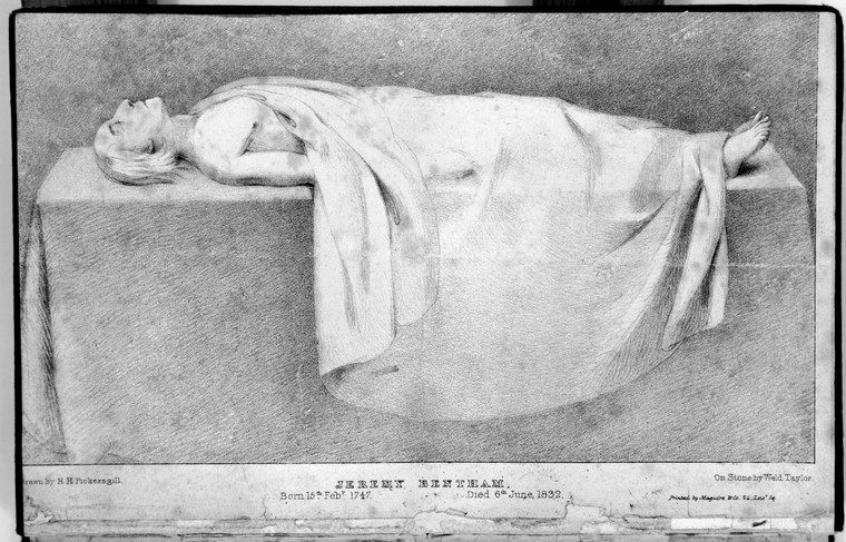 After Jeremy Bentham's death in 1832, his corpse was laid out for public dissection. 