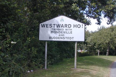 The sign of the village of Westward Ho!, 2007.