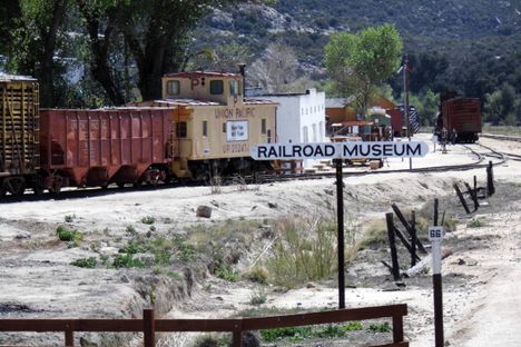 sign as seen from the tracks