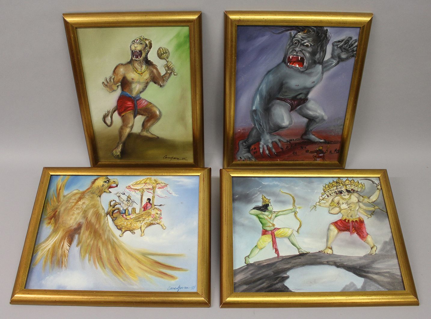 Four small oils on board. Scenes from Sinbad, signed Ray Harryhausen on reverse   £100 – 150