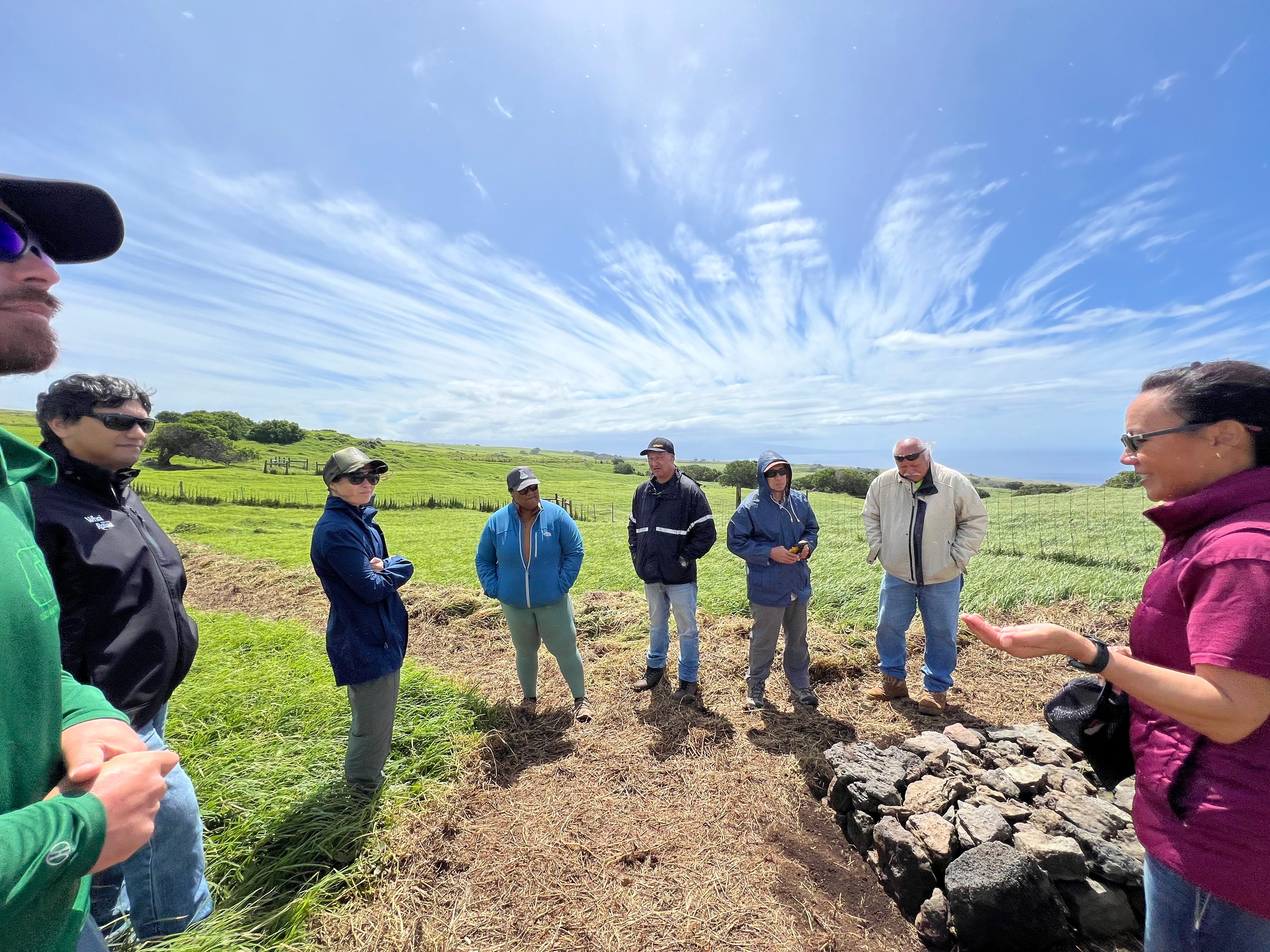 Kehau (right) and the land owners, the Kamehameha Schools' ‘Āina Ulu department, discuss their partnership.