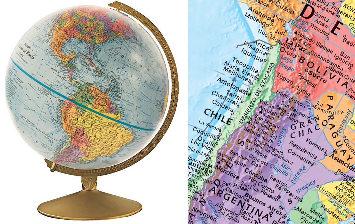 Chile has specific requirements for the globes it buys, including favorable depiction of a territorial dispute with Peru.