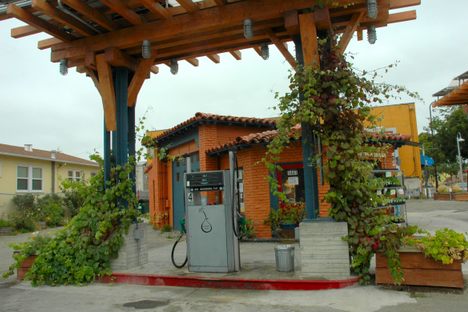 The gas pump at BioFuel Oasis.