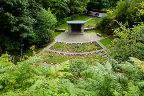 The cemetery as seen from the high cross.