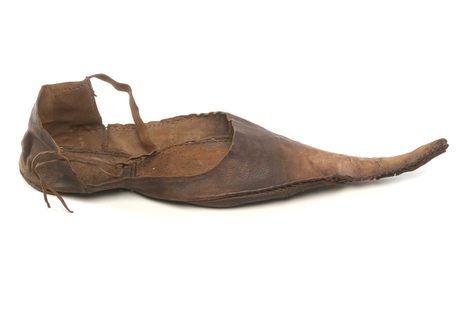 This poulaine, uncovered on the Thames, features an ankle strap and a sexy, plunging front. 