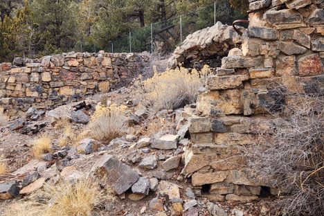 Collapsed kilns.