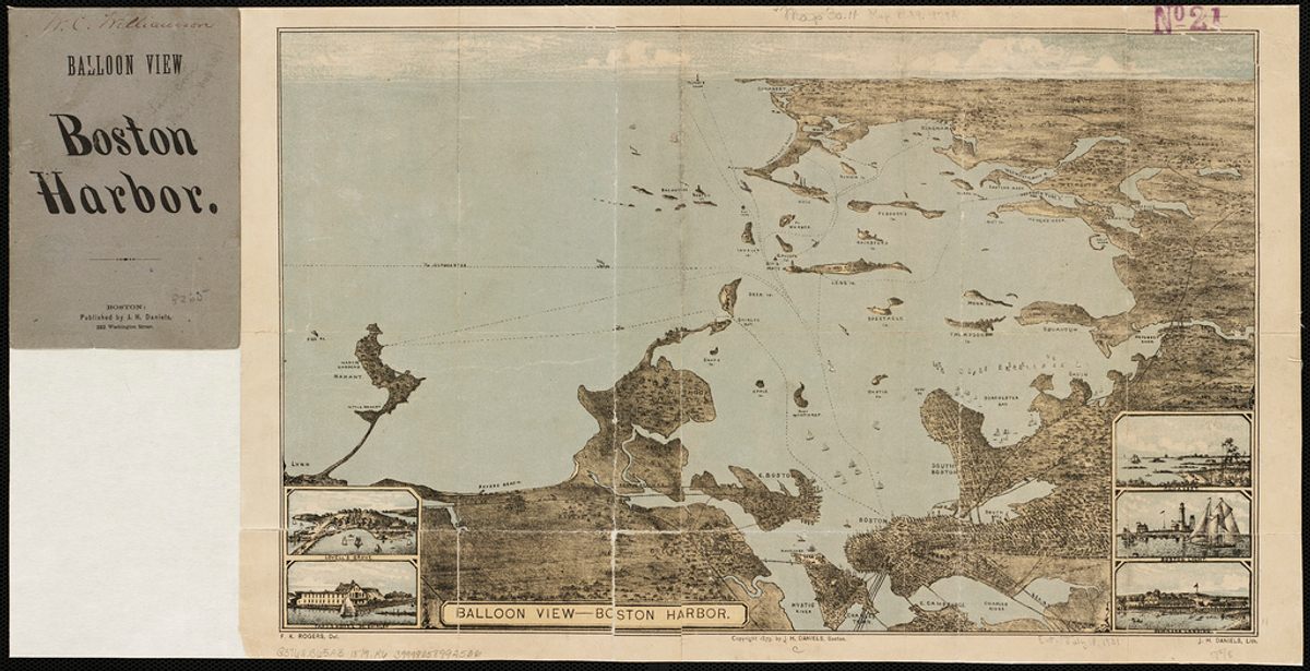 F. Kimball Rogers's "Balloon View" of Boston Harbor.