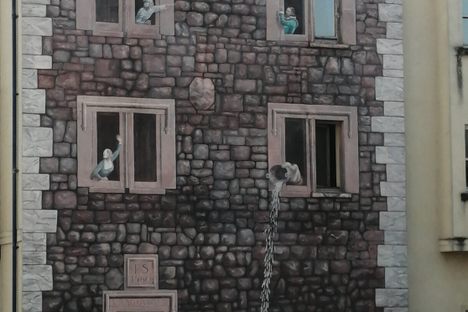 Carrickfergus Pillory and Street Scene Mural