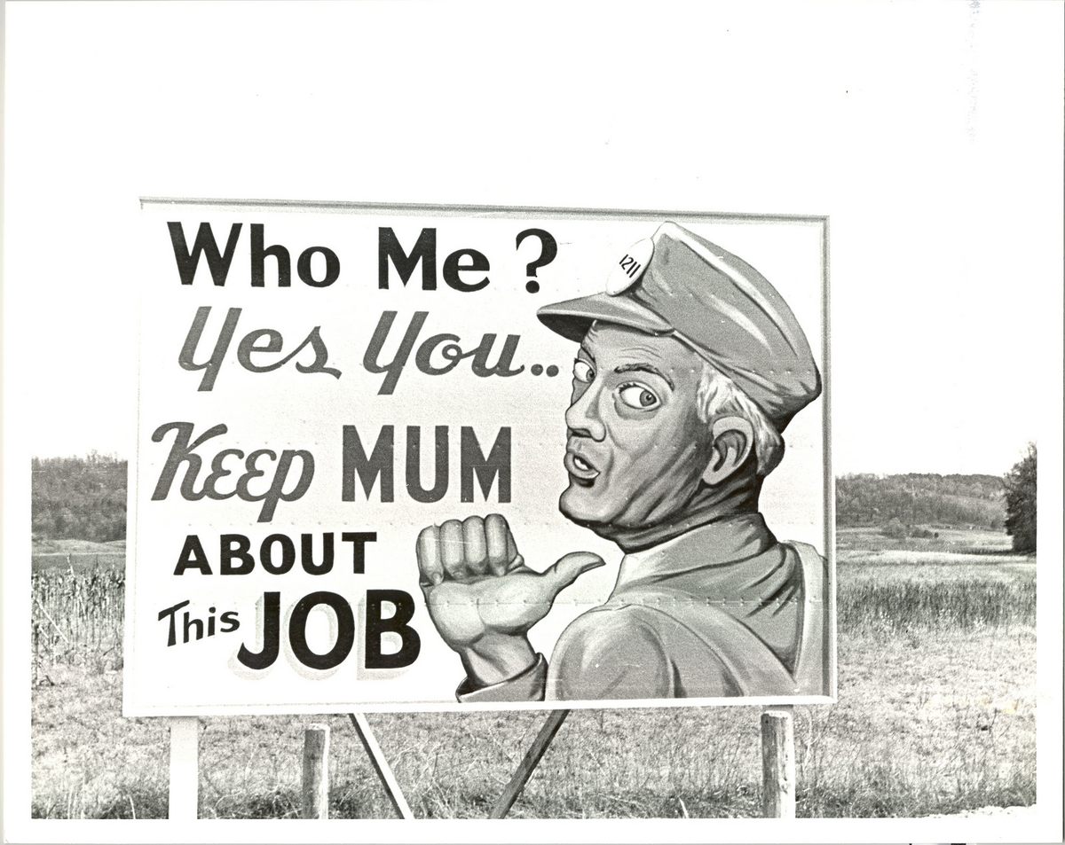 Sign for Manhattan Project participants.