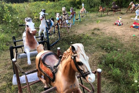 Toy horses can mask and social distance, too.