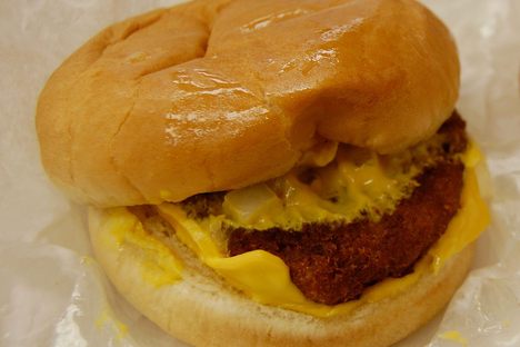The combination of starchy filler and meat yielded a crispy patty with a soft center.