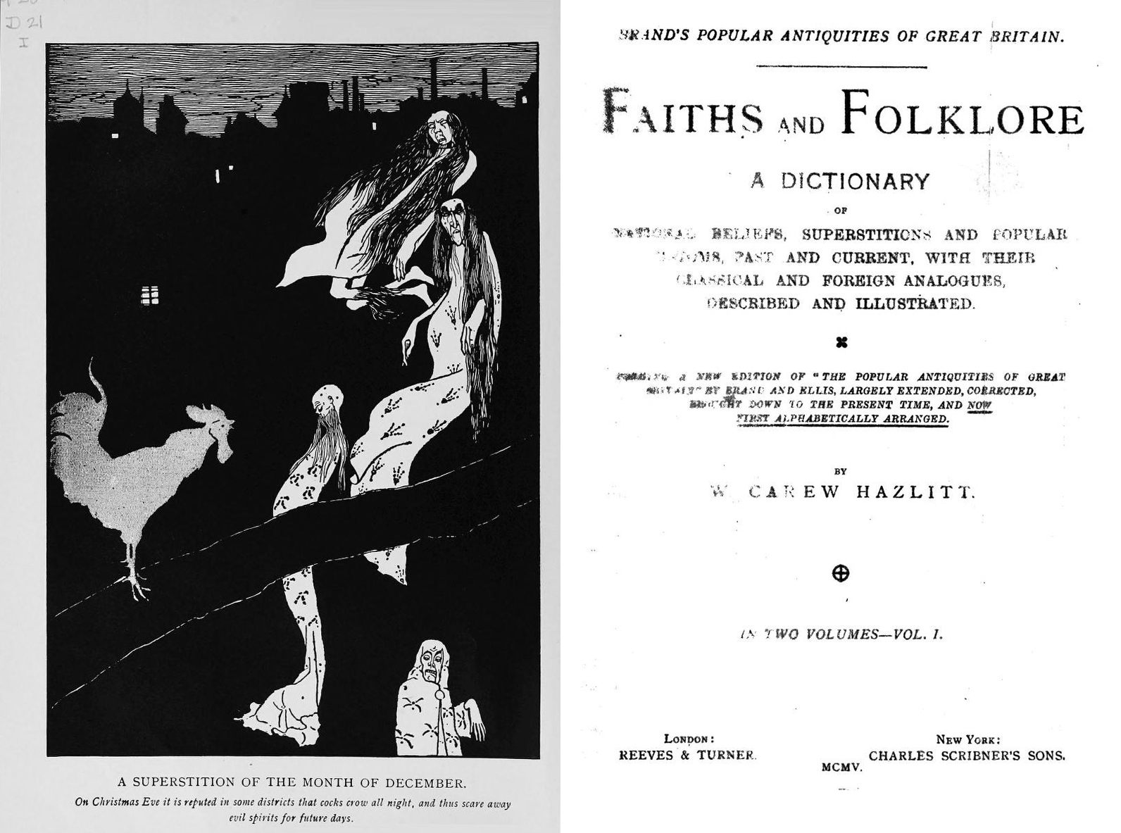 The frontispiece to Brand's <em>Faiths and folklore; a dictionary of national beliefs, superstitions and popular customs</em>, which detailed the role of the sin eater.