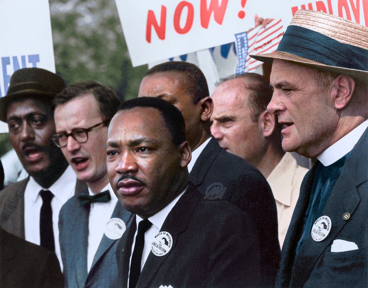Dr. Martin Luther King, Jr, during the Civil Rights March on Washington, D.C., 1963.