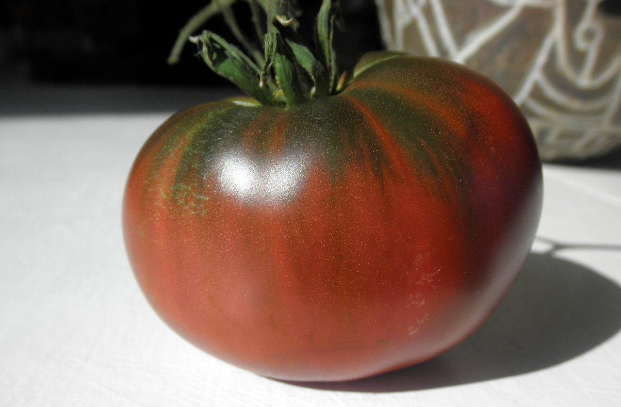 A homegrown Paul Robeson tomato.