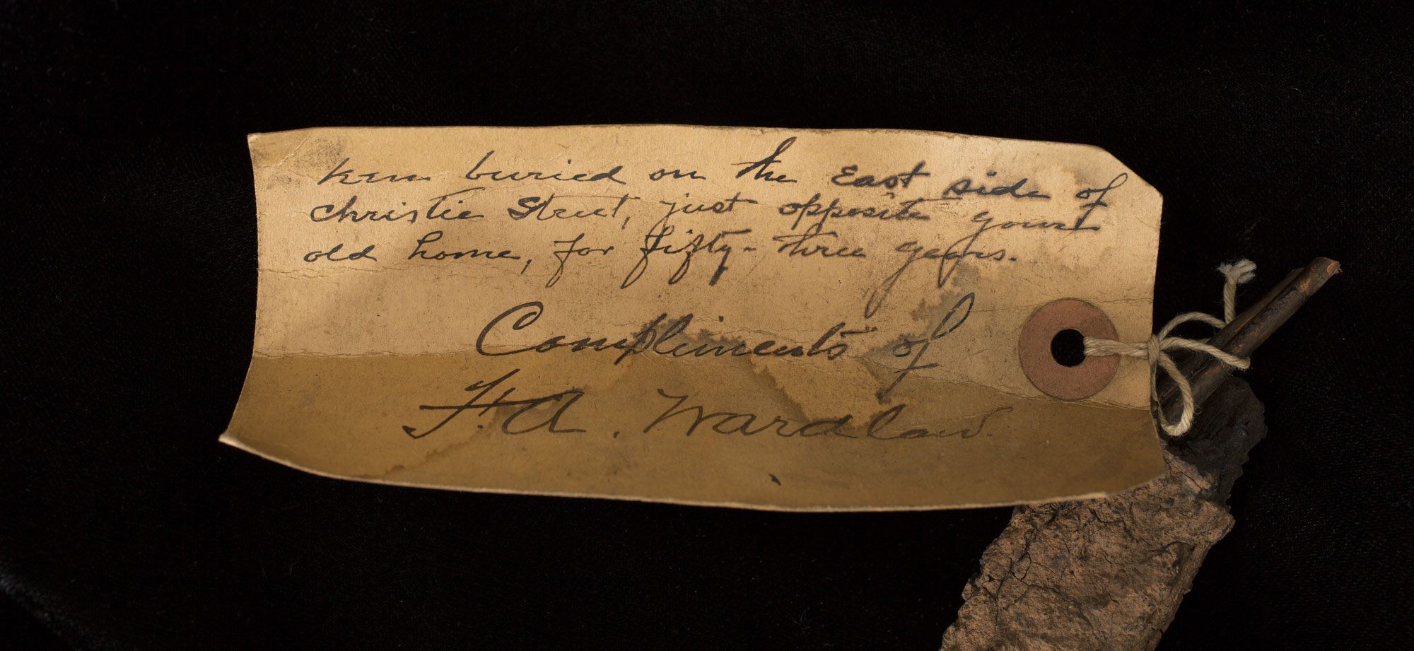 A handwritten note from Edison aide F.A. Wardlaw. 