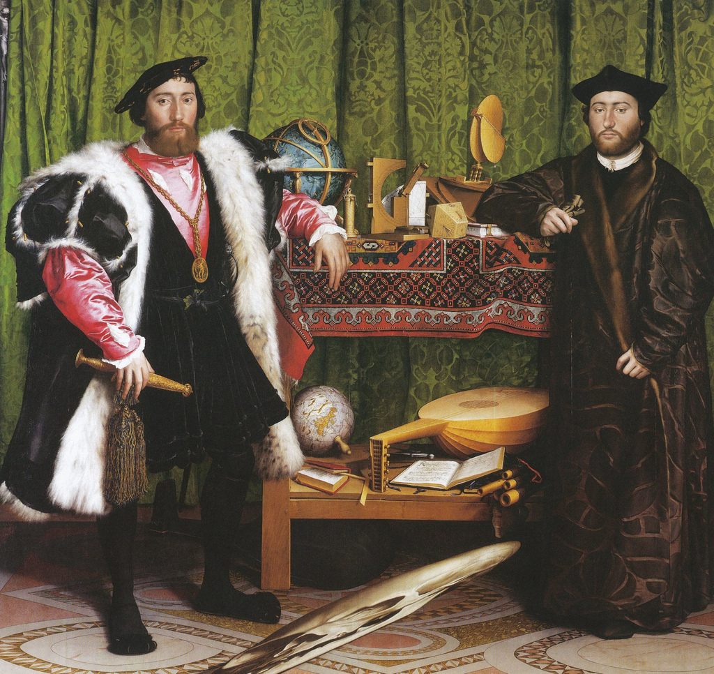 In this painting by Hans Holbein the Younger, two Frenchmen demonstrate appropriate neutral expressions.