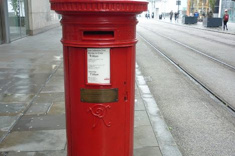 The red post box.