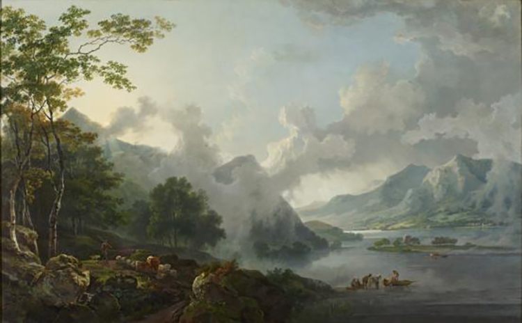 <em>View of Windermere Lake, Early Morning</em>, 1781. Lake Windermere was a favorite destination for artistic travelers.
