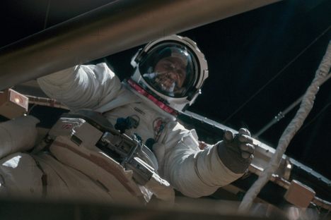 Owen Garriott working on Skylab.
