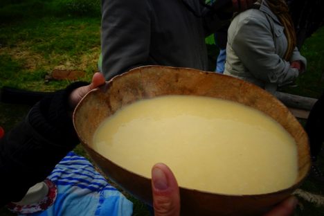 A serving of chicha at the winter solstice ceremony Fiesta del Huan, celebrated at Colombia's El Museo Arqueológico de Sogamoso.