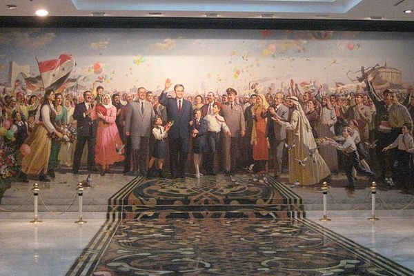 North Korean mural of former Syrian President Hafez al-Asad. (LeahC/Atlas Obscura)