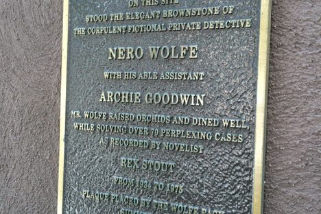 Plaque commemorating Nero Wolfe's home