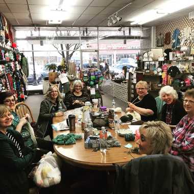 Local knitting enthusiasts gathering in Heindsleman&#8217;s.