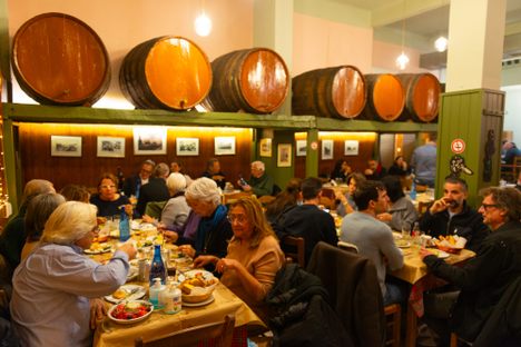 The interior is constantly packed.