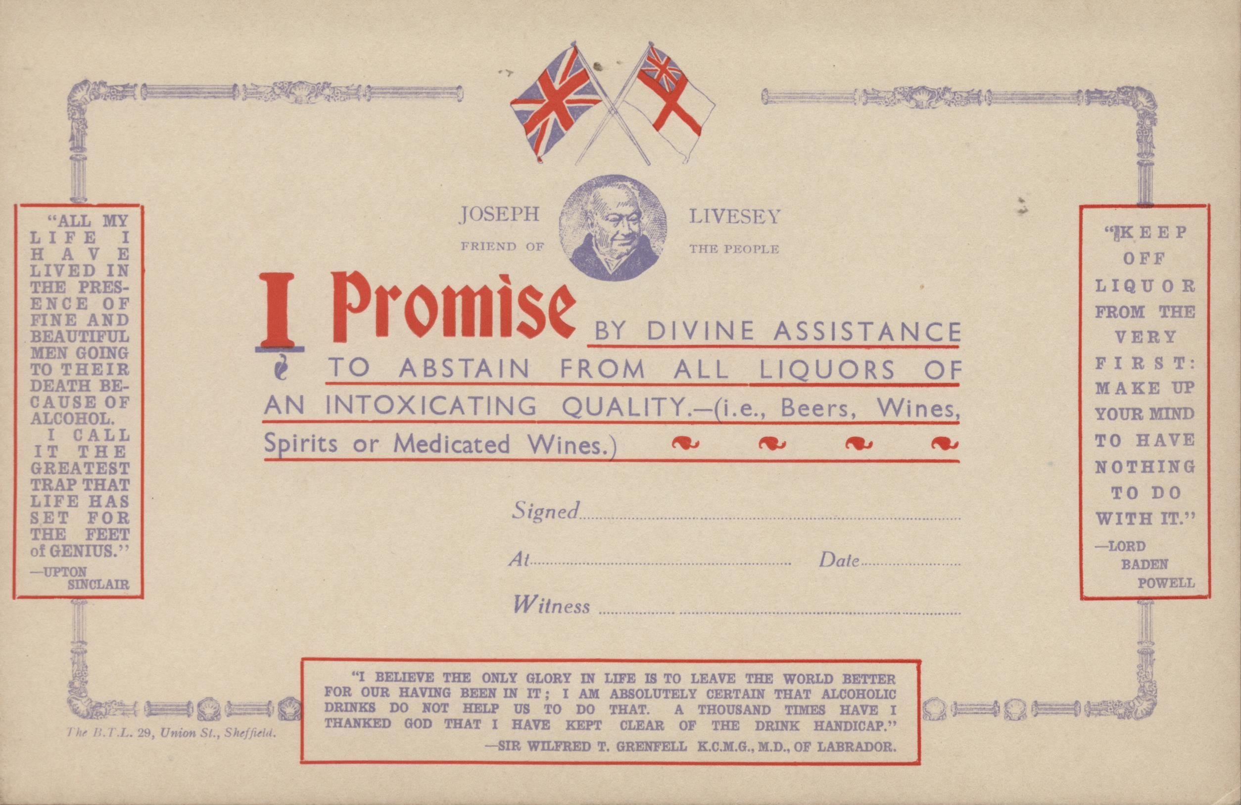 Pledge cards were both rewards and reminders.