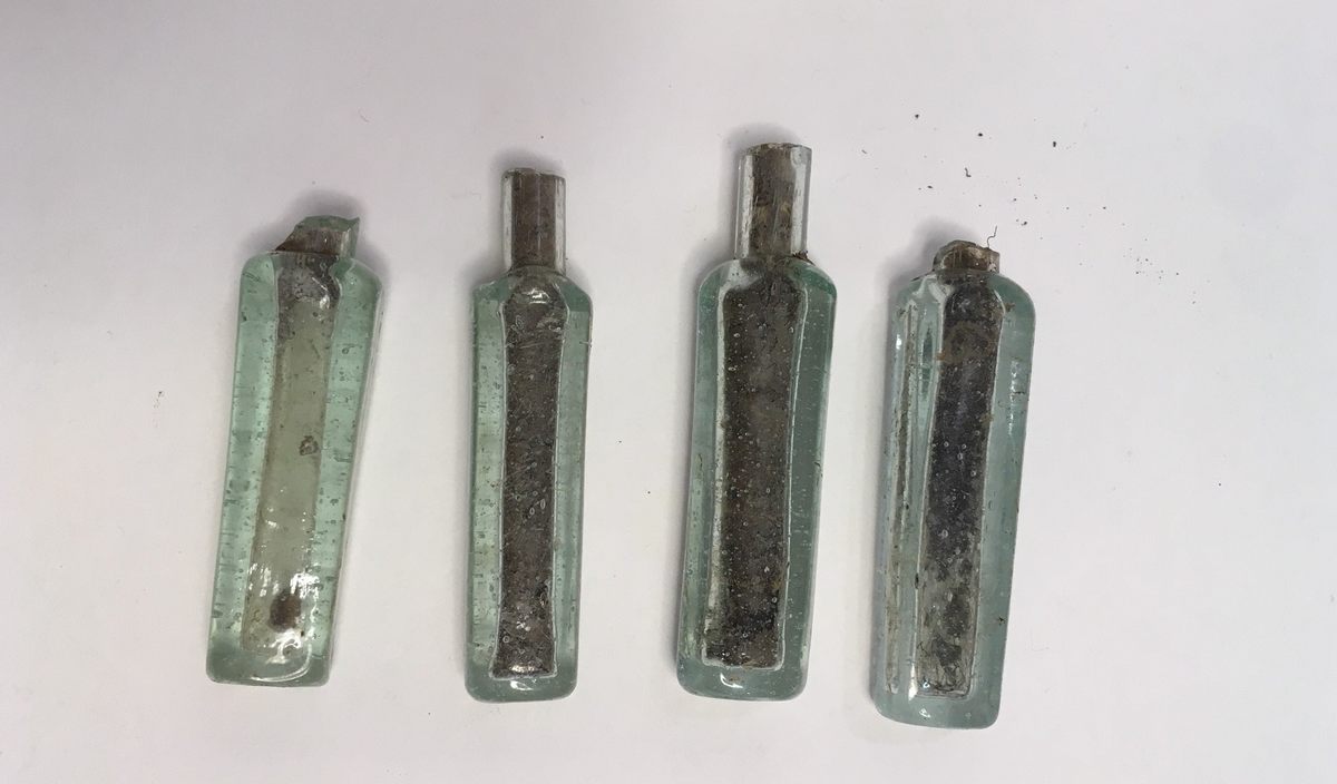 The midden is littered with tiny medicine bottles like these, which would have held traditional medicinal materials such as cinnabar.