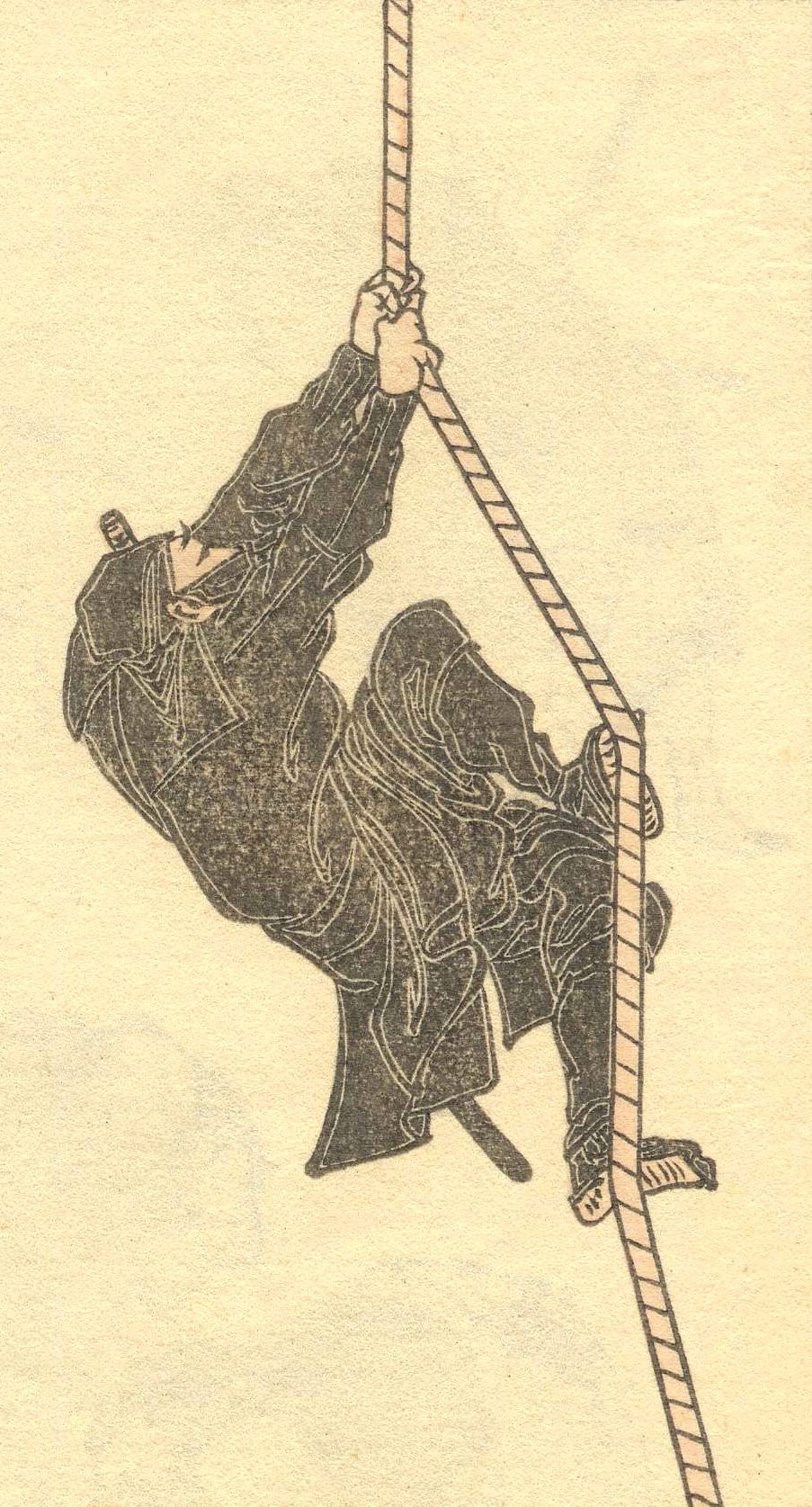 A 19th-century woodblock shows a ninja as we often conceive of them today.