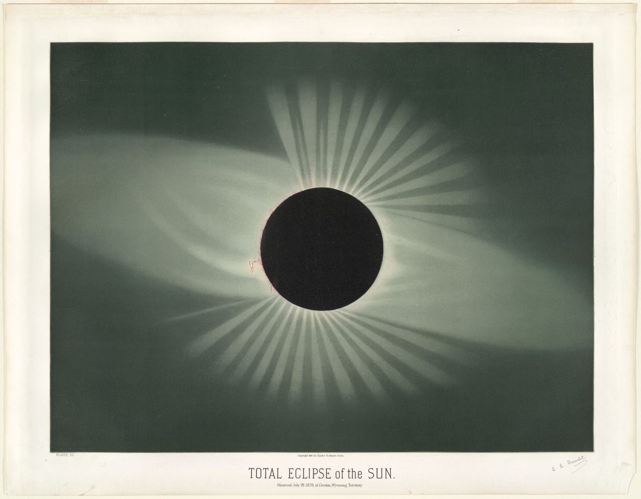 Étienne Léopold Trouvelot's illustrations of the July 1878 total solar eclipse, which he witnessed in Wyoming Territory, helped drive public interest in astronomy in the late 19th century.