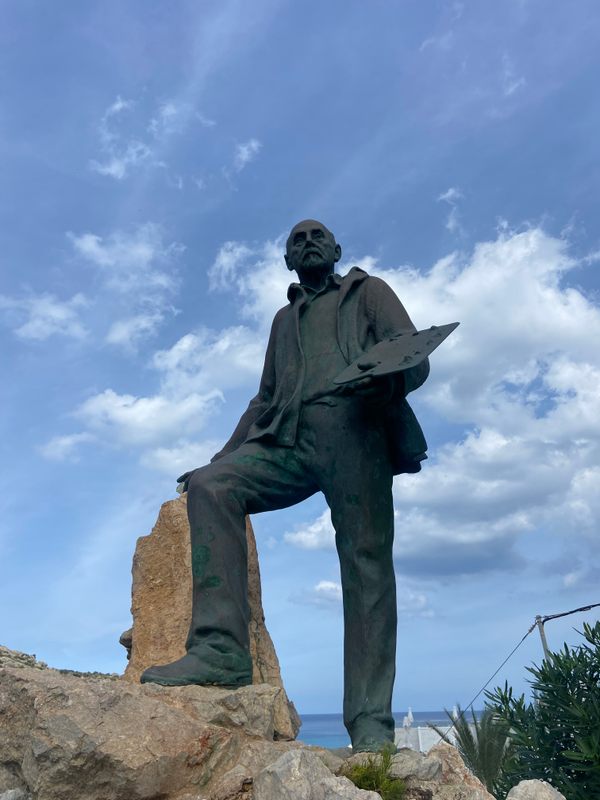 Llorenç Cerdá Bisbal Statue in Cala Sant Vicenç, Spain