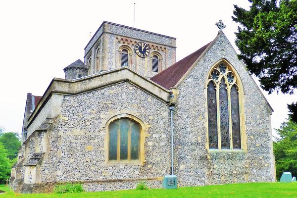 St Mary’s Church with bed bug weather vane on the upper left pole