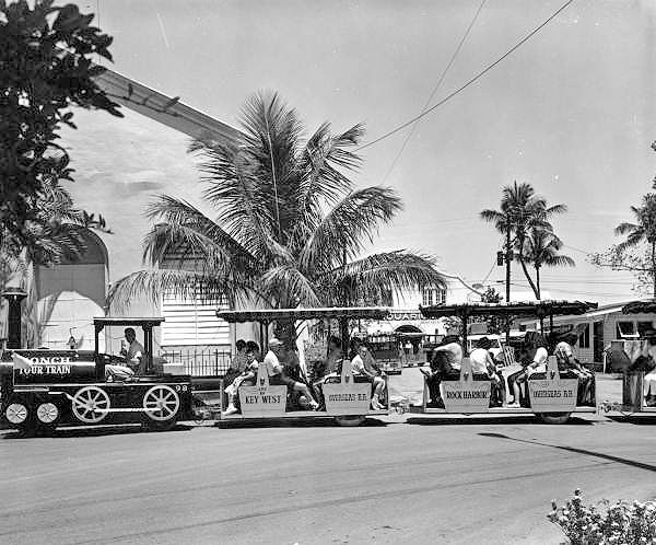 The Conch Tour Train in Key West, Florida, 1962.