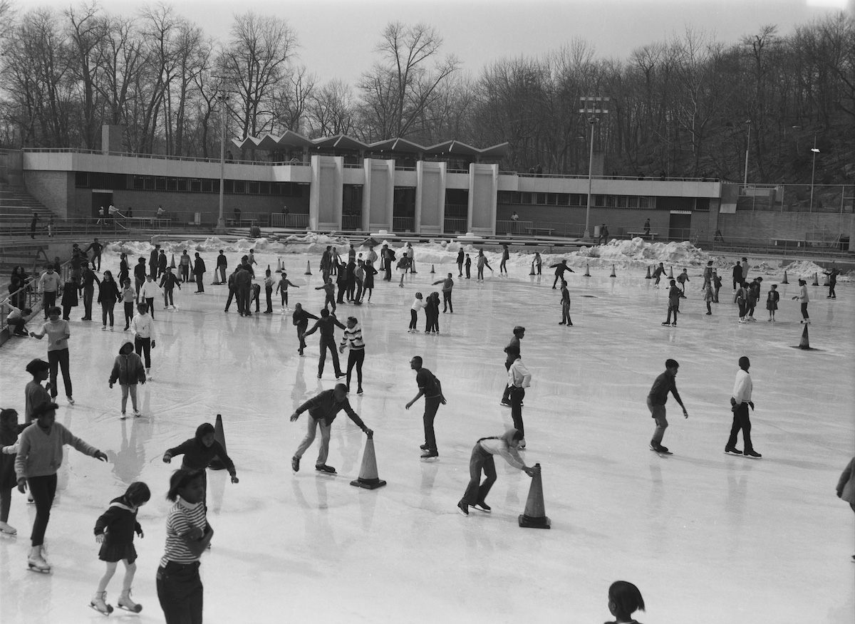 Tropical Ice Gardens ice-skating rink, Westwood Village, Los Angeles, 1938