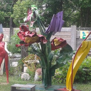 Flower sculpture in the sculpture garden.