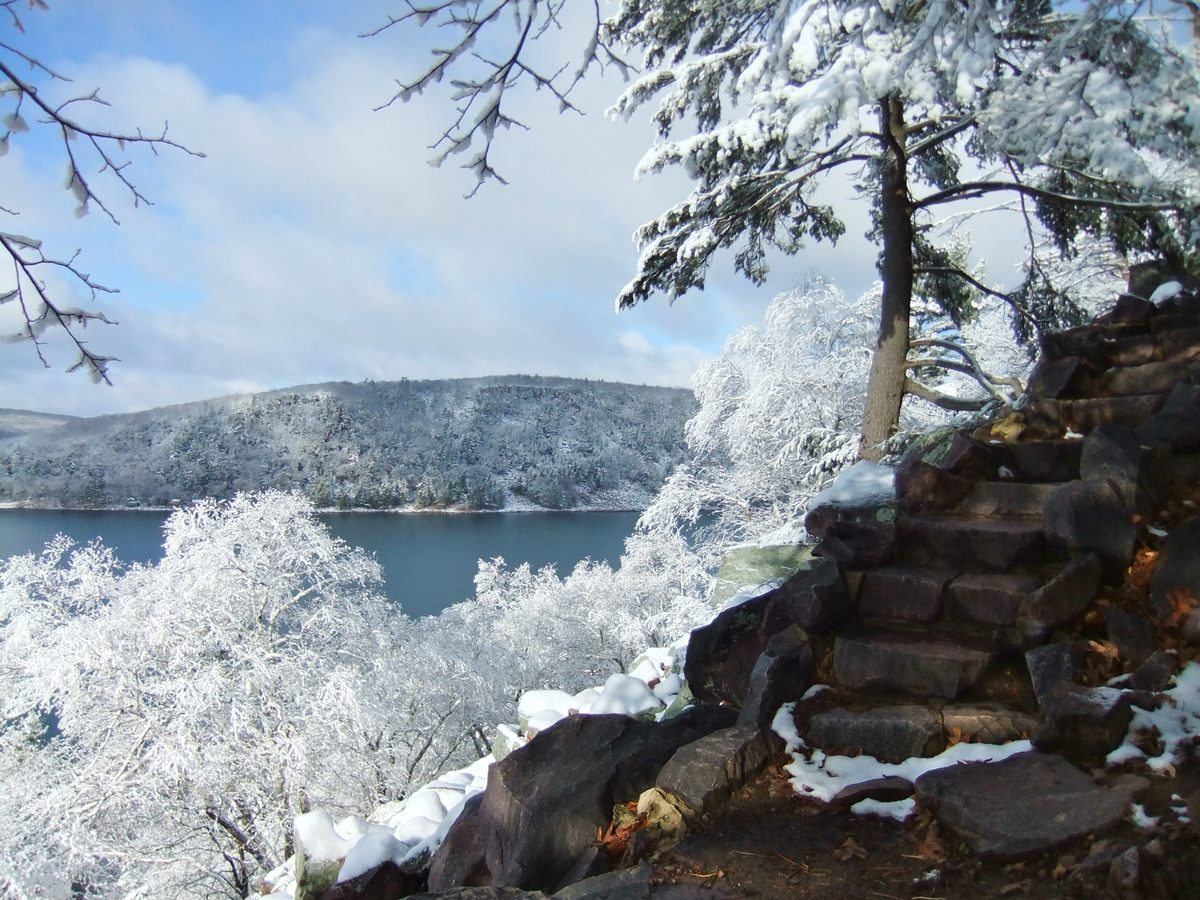 The Devil's Lake portion of the Ice Age Trail skirts towers of rock left behind by retreating glaciers more than 10,000 years ago.