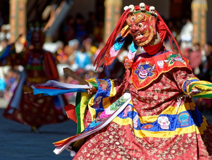 Dancers during Thimphu tsechu